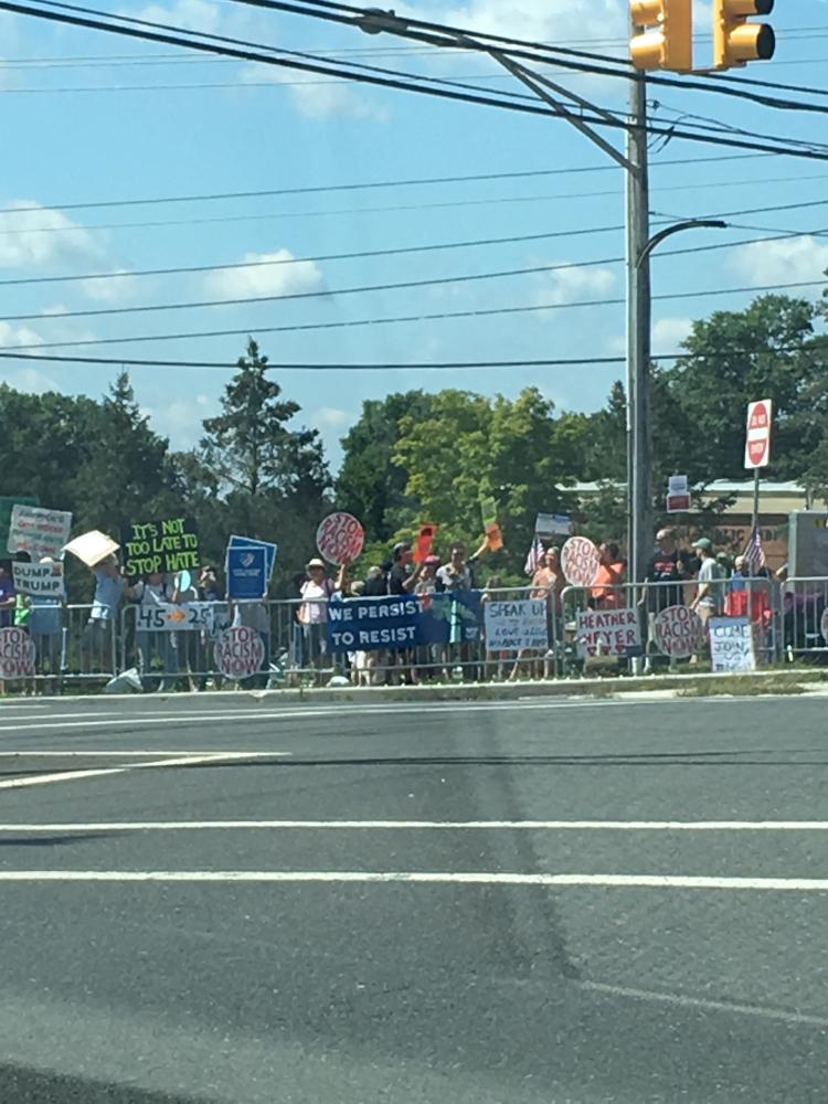 Protesters at President Trumps Bedminster Golf Club